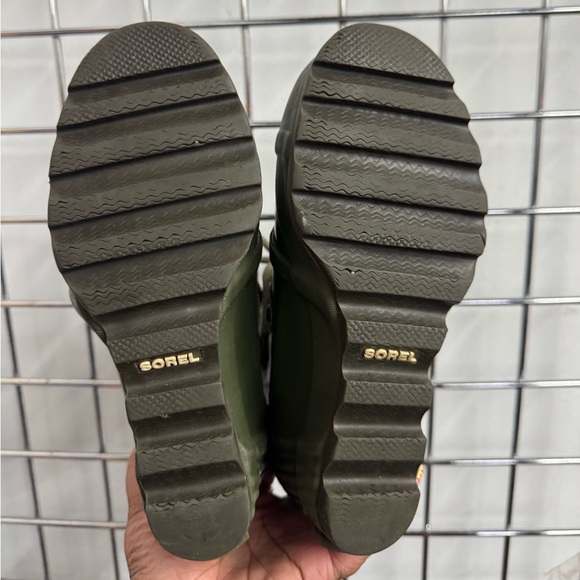 Sorel Joan Rain Wedge Rubber Boots in olive green Womens size 7.5 - Picture 5 of 10